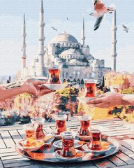 329 грн  Живопис за номерами BK-GX34798 Розмальовка за номерами Чаювання в Стамбулі