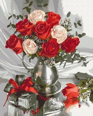 329 грн  Живопись по номерам BS51914 Раскраска по цифрам Подаренные розы 40 х 50 см