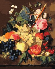 299 грн  Живопись по номерам KHO5663 Картина по номерам Корзина с фруктами © Jan van Huysum 40х50 см