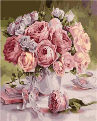 395 грн  Живопись по номерам VA-1242 Набор для рисования по номерам Винтажный букет роз