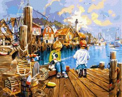 329 грн  Живопись по номерам BK-GX37979 Набор для рисования картины по номерам Маленькие рыбаки