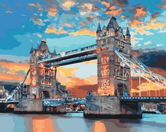 339 грн  Живопись по номерам ANG166 Раскраска по цифрам Лондонский мост на рассвете 40 х 50 см