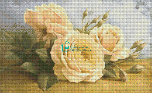 1 070 грн  Алмазная мозаика АЛМ-060 Набор алмазной мозаики Чайные розы, 40*65 см