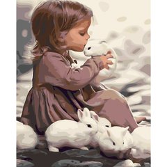 260 грн  Живопись по номерам SY6179 Набор для рисования по номерам Девочка с кроликами