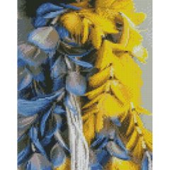 557 грн  Алмазная мозаика Набор для творчества алмазная картина Жолто-голубые перья, 30х40 см HX434