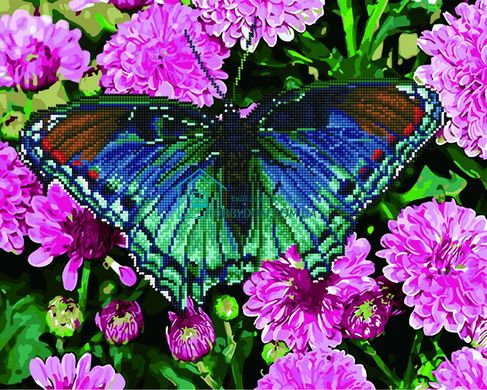 550 грн  Діамантова мозаїка GZS1032 Тропічний метелик Розмальовка-мозаїка, набір для творчості