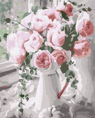 329 грн  Живопис за номерами BS29390 Набір для малювання картини за номерами Букет ніжних троянд