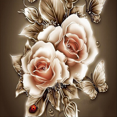 730 грн  Алмазная мозаика КДИ-0365 Набор алмазной вышивки Карамельные розы
