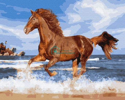 339 грн  Живопись по номерам BK-GX29794 Картина-раскраска по номерам Лошадь на берегу