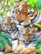 TN541 Набор алмазной мозаики на подрамнике Тигрица с тигрятами