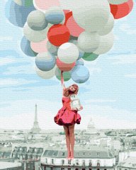 339 грн  Живопис за номерами BK-GX39279 Розмальовка для малювання по цифрам На кульках над Парижем