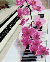468 грн  Алмазная мозаика GJ5236 Набор алмазной мозаики на подрамнике Орхидея на пианино