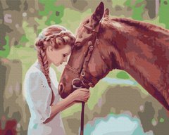 329 грн  Живопись по номерам BS51819 Набор раскраска по номерам Девушка с конем
