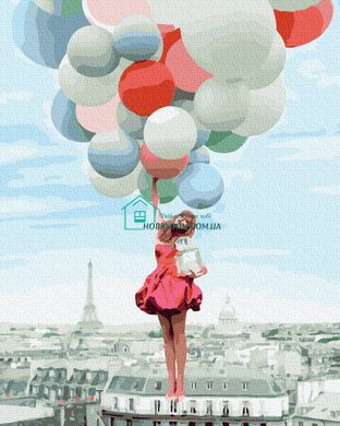 299 грн  Живопис за номерами BK-GX39279 Розмальовка для малювання по цифрам На кульках над Парижем