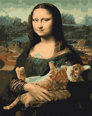 329 грн  Живопис за номерами BS29098 Набір для малювання картини за номерами Мона Ліза з котом