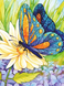 DMP-035 Набор алмазной живописи на подрамнике Бабочка на цветке