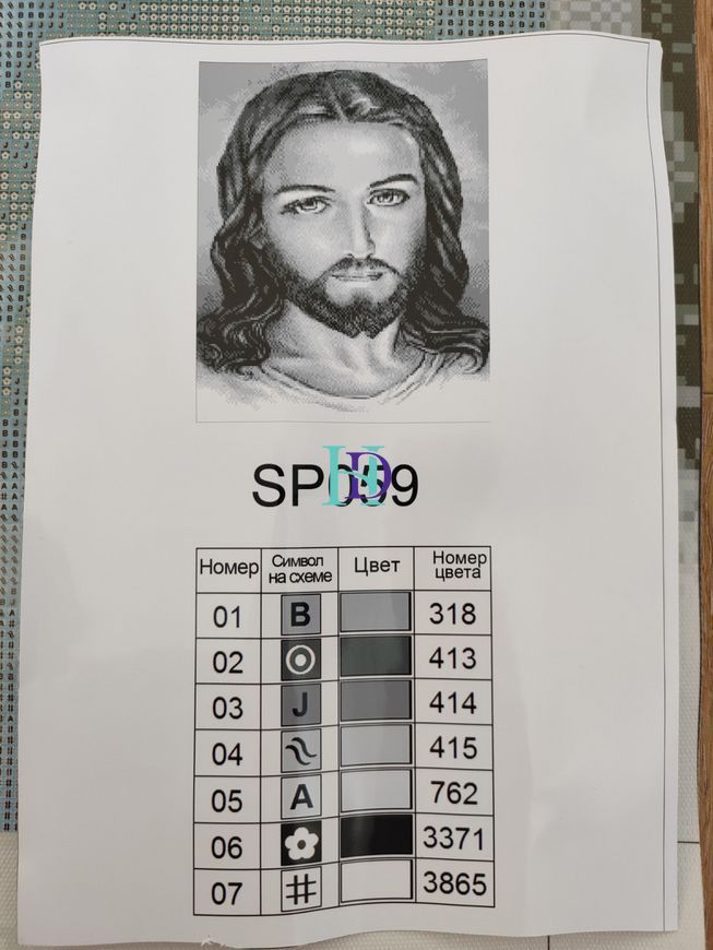 SPR059 Набір діамантової мозаїки на підрамнику 40х50 Ісус