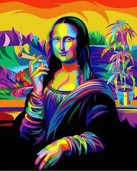 459 грн  Живопись по номерам VP1385 Картина-раскраска по номерам Мона Лиза в радужных красках