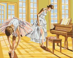 329 грн  Живопис за номерами BK-GX8517 Картина-розмальовка за номерами Розминка в балерин