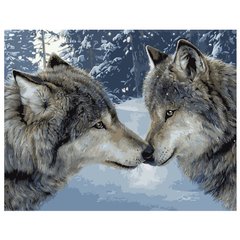 395 грн  Живопись по номерам VA-1651 Набор для рисования по номерам Поцелуй волков