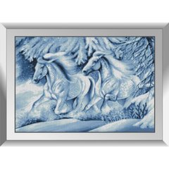 961 грн  Алмазная мозаика 31727 Снежные лошади Набор алмазной живописи