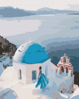329 грн  Живопись по номерам BS34800 Набор для рисования картины по номерам На крыше Греции