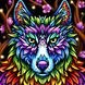 DMP-409 Набор алмазной мозаики на подрамнике Радужный волк