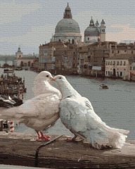 339 грн  Живопис за номерами BK-GX39281 Розмальовка для малювання по цифрам Кохання та голуби