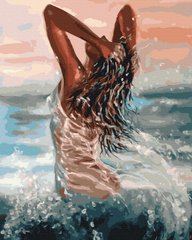 339 грн  Живопись по номерам BK-GX40922 Раскраска для рисования по цифрам Девушка в море