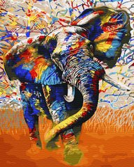 255 грн  Живопис за номерами BK-GX31052 Картина-розмальовка за номерами Різнокольоровий слон