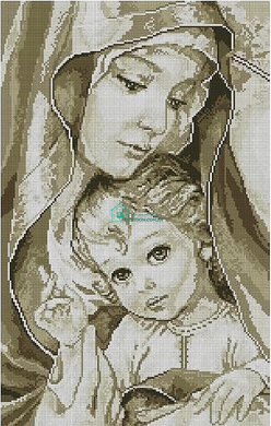 850 грн  Алмазная мозаика КДИ-0152 Набор алмазной вышивки Мадонна с младенцем