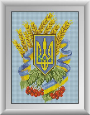 204 грн  Алмазная мозаика 30112 Набор алмазной мозаики Герб Украины 3