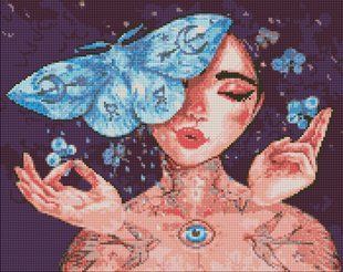 AMO7451 Алмазна мозаїка на підрамнику Дотик метелика &copy;lesya_nedzelska_art, 40х50 см