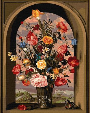 299 грн  Живопис за номерами KHO2075 Полотно для малювання Композиція з квітів ©Ambrosius Bosschaert de Oude 40х50 см