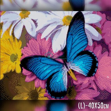 650 грн  Алмазная мозаика TWD10047 Набор алмазной вышивки Бабочка на цветах