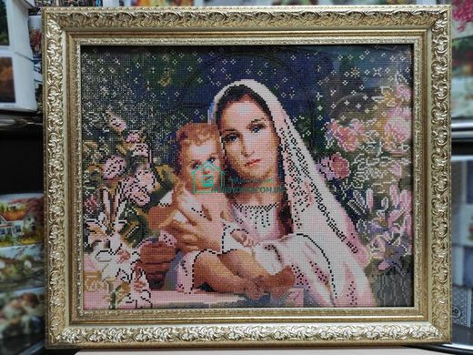 699 грн  Алмазная мозаика SP011 Набор алмазной мозаики 40х50 Дева Мария с Иисусом