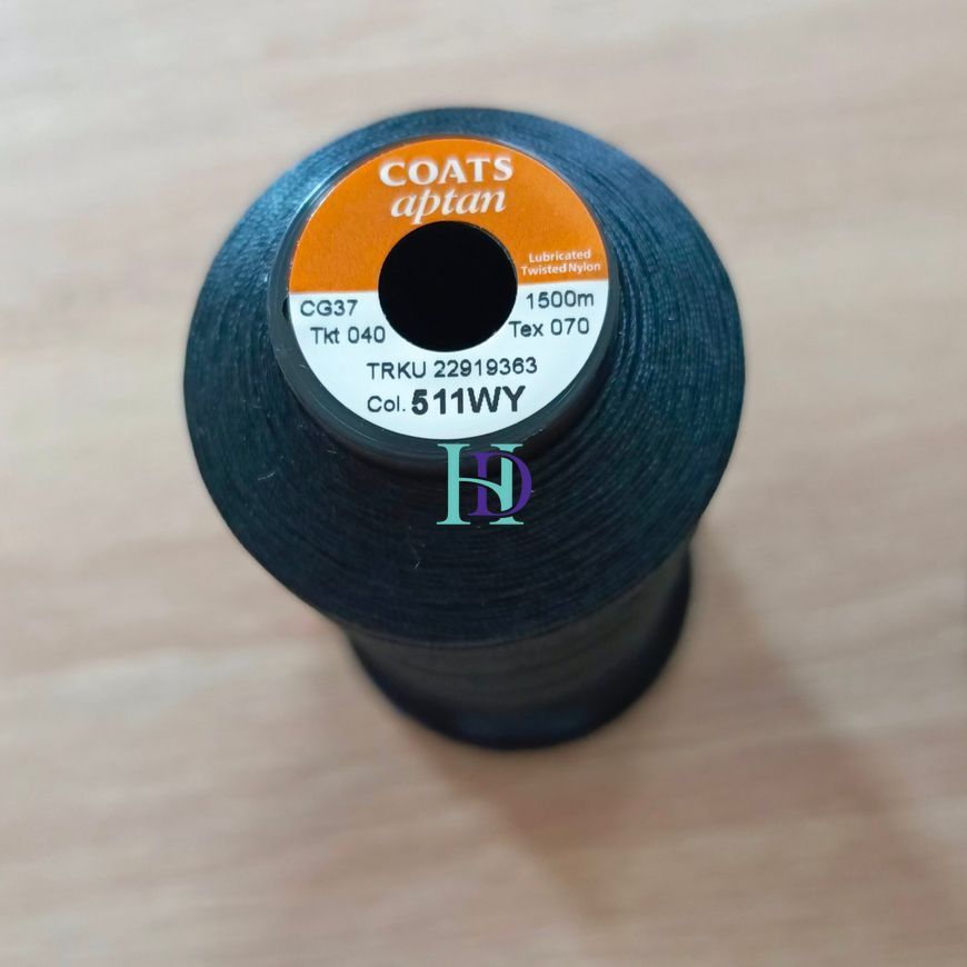 511WY Нитки нейлонові "капрон" Coats aptan 40/1500 м чорний