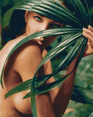 339 грн  Живопись по номерам BK-GX40923 Раскраска для рисования по цифрам Девушка в пальмовых листьях
