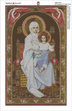 1 350 грн  Діамантова мозаїка КДИ-0973 Набір алмазної вишивки Ікона Богородиця на престолі