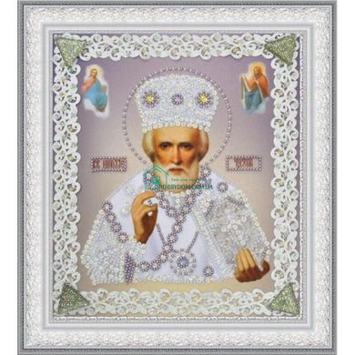 242 грн   Р-370 Икона Святителя Чудотворца (серебро) Набор для вышивки бисером