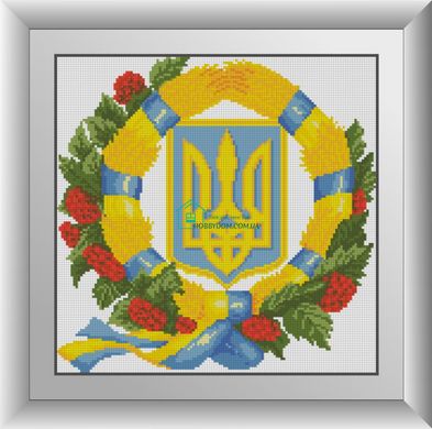 362 грн  Алмазная мозаика 30113 Набор алмазной мозаики Герб Украины 4