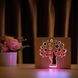 Светильник ночник ArtEco Light из дерева LED Деревце, с пультом и регулировкой цвета, двойной RGB