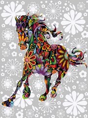 339 грн  Живопись по номерам VK158 Раскраска по номерам Цветочная лошадь