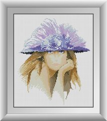 298 грн  Алмазная мозаика 30939 Девушка в фиолетовой шляпке Набор алмазной живописи