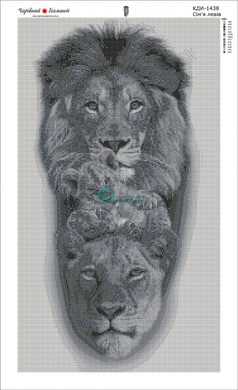 1 300 грн  Діамантова мозаїка КДИ-1438 Набір алмазної вишивки Родина левів