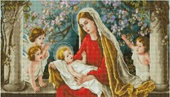 870 грн  Алмазная мозаика SS803 Набор алмазной мозаики 40х70 Дева Мария с Иисусом в саду