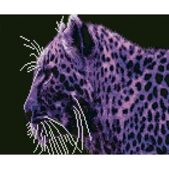 557 грн  Діамантова мозаїка Алмазна картина HX127 Фіолетовий гепард, розміром 30х40 см