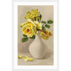 330 грн   B508 Жёлтые розы в вазе Набор для вышивания нитками