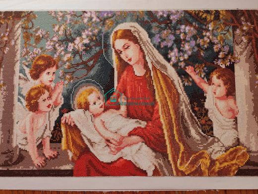 870 грн  Алмазная мозаика SS803 Набор алмазной мозаики 40х70 Дева Мария с Иисусом в саду
