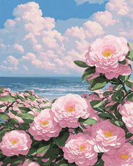 279 грн  Живопис за номерами BK-GX45629 Картина за номерами 40 х 50 см Ніжні троянди біля моря